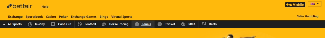 Banner del sitio Betfair